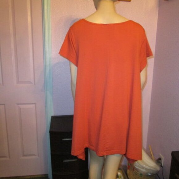 Bryn Walker Charlie Asymmetrical Tunic Top Size L Cotton Quill Lagenlook Coastal - Picture 7 of 11